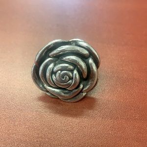 Large Sterling Silver Rose Ring